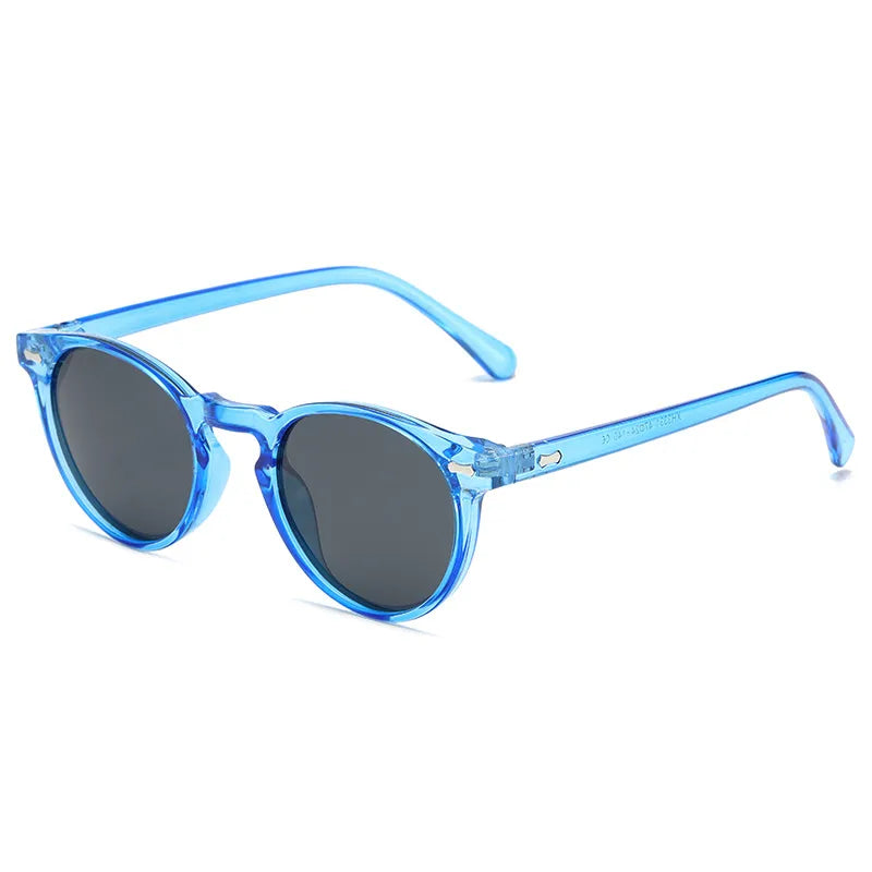 retro simple style solid color tac round frame full frame men's sunglasses