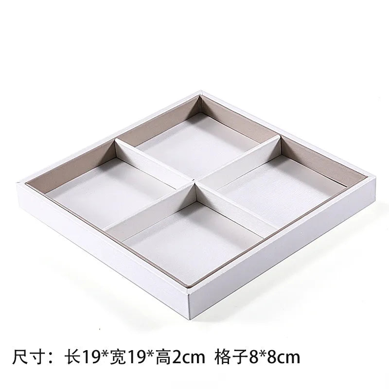 Jewelry Display Stand Ring Earring Bracelet Organizer Counter Decoration Rectangular Wooden Tray Luxury Feel Combination Craft