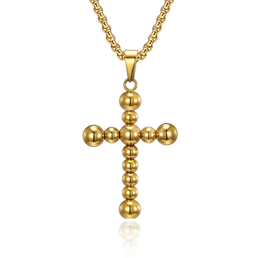 Basic Classic Style Cross Titanium Steel Polishing Men's Pendant Necklace