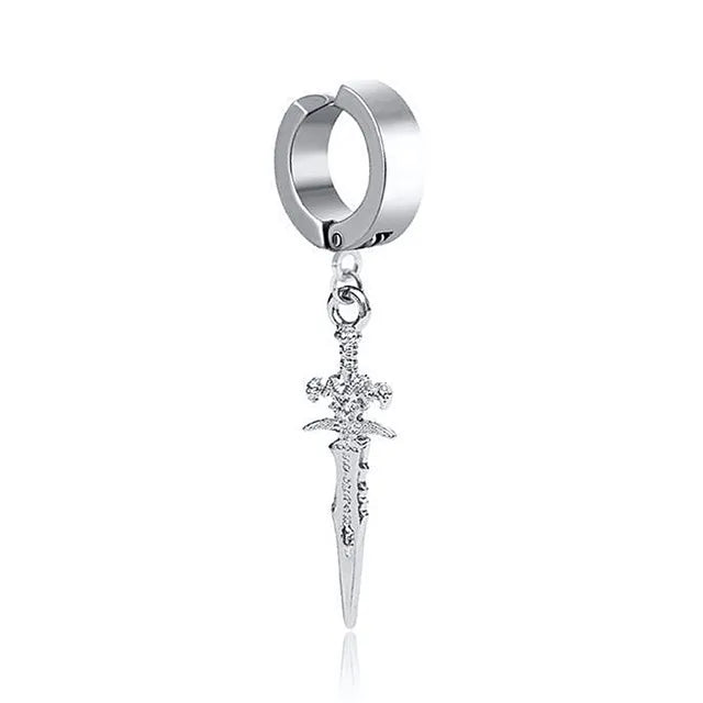 1 Piece Punk Cool Style Cross chain 201 Stainless Steel Ear Cuffs