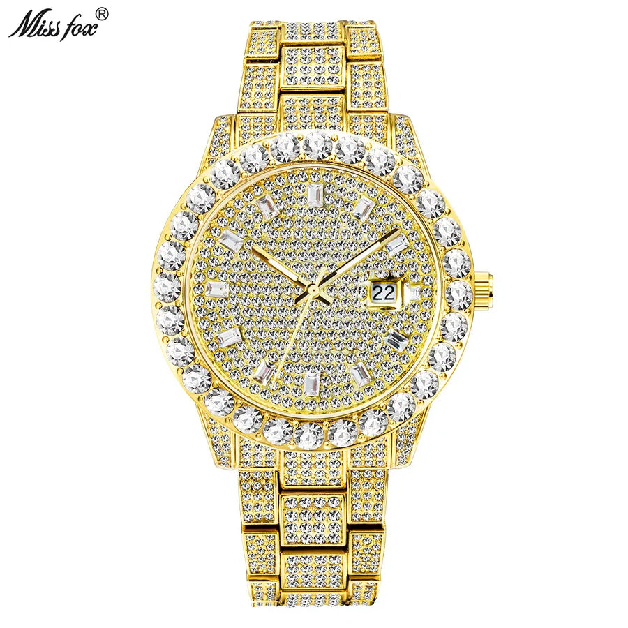 Fashion Geometric Butterfly Double Snap Quartz Men's Watches