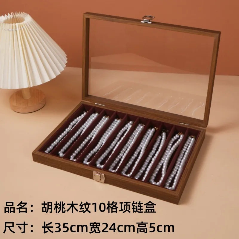 Large Capacity Dustproof Necklace Storage Box Snake Bone Chain Jewelry Display Case Hand Bracelet Earring Organizer Box