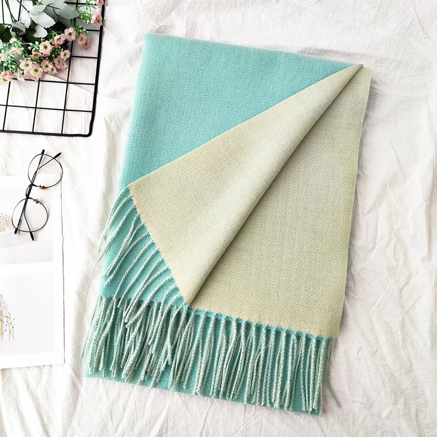 Unisex Sweet Simple Style Solid Color Imitation cashmere Polyester Scarf