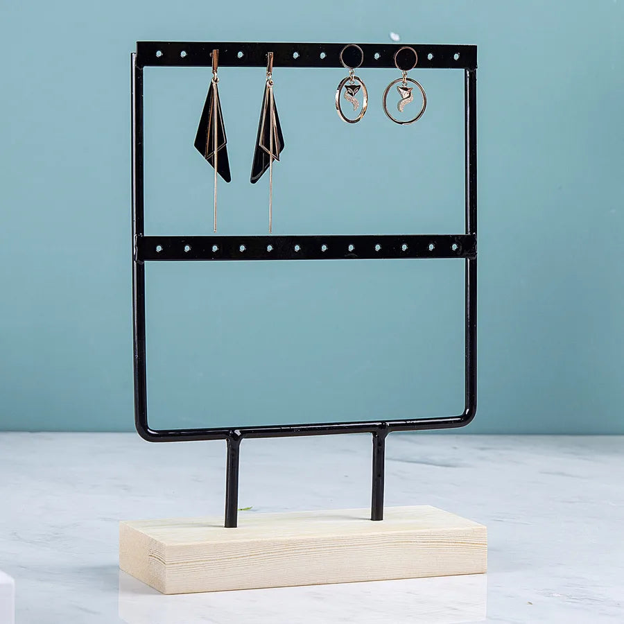 Wrought Iron Creative Earrings Pine Bottom Household Hanging Earrings Earrings Storage Jewelry Display Shelf Factory Wholesale