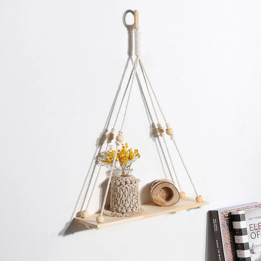 pastoral solid color wood pendant