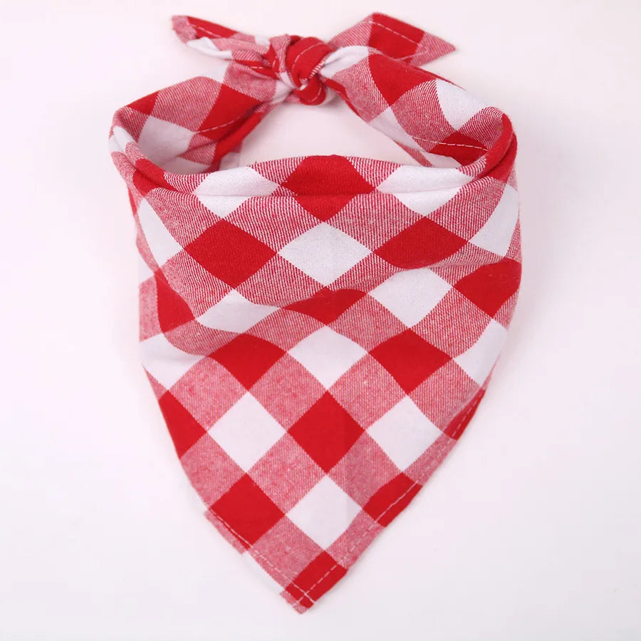 retro cotton christmas lattice pet saliva towel