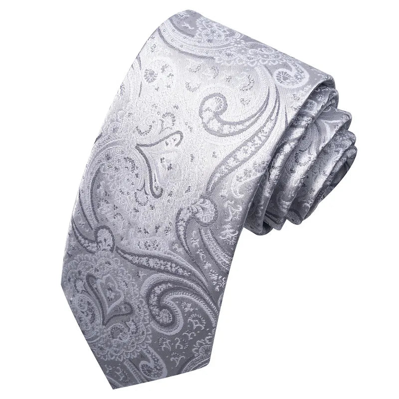 business formal solid color cashew nuts flower polyester yarn men's tie