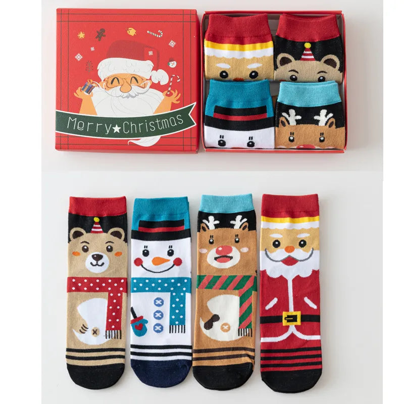 Christmas Simple Style Classic Style Women's Color Block Cotton Ankle Socks 1 Set