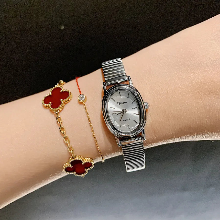Simple Style Solid Color Buckle Quartz Watch Women's Watches