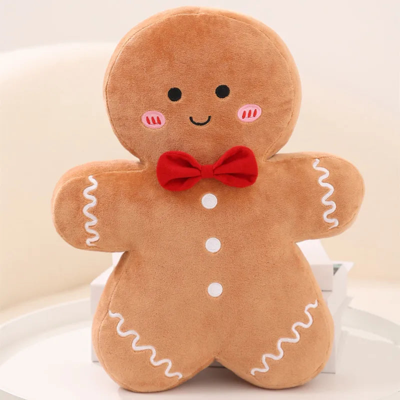 Christmas Decorative Cushion Santa Claus Toy Apple Peaceful Fruit Christmas wreath Cushion Gingerbread Man Cartoon Style