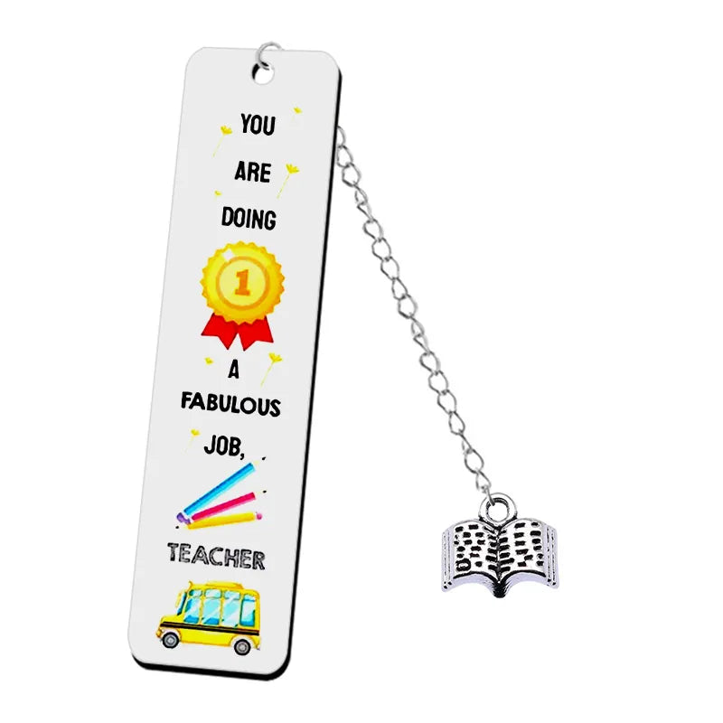 hu he ornament 2023 new stainless steel color printing bookmark thanksgiving teacher's day student commemorative gift book pendant