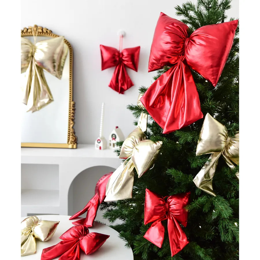 Nuchi Christmas Decorative Bowknot Christmas Tree Hanging Ornament Festive Scene Arrangement European Style Simple Design