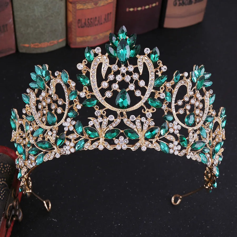 fashion water droplets alloy inlay zircon crown 1 piece