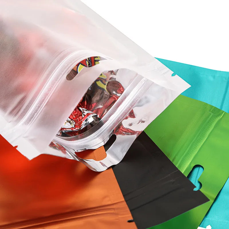 simple style solid color plastic food packaging bag
