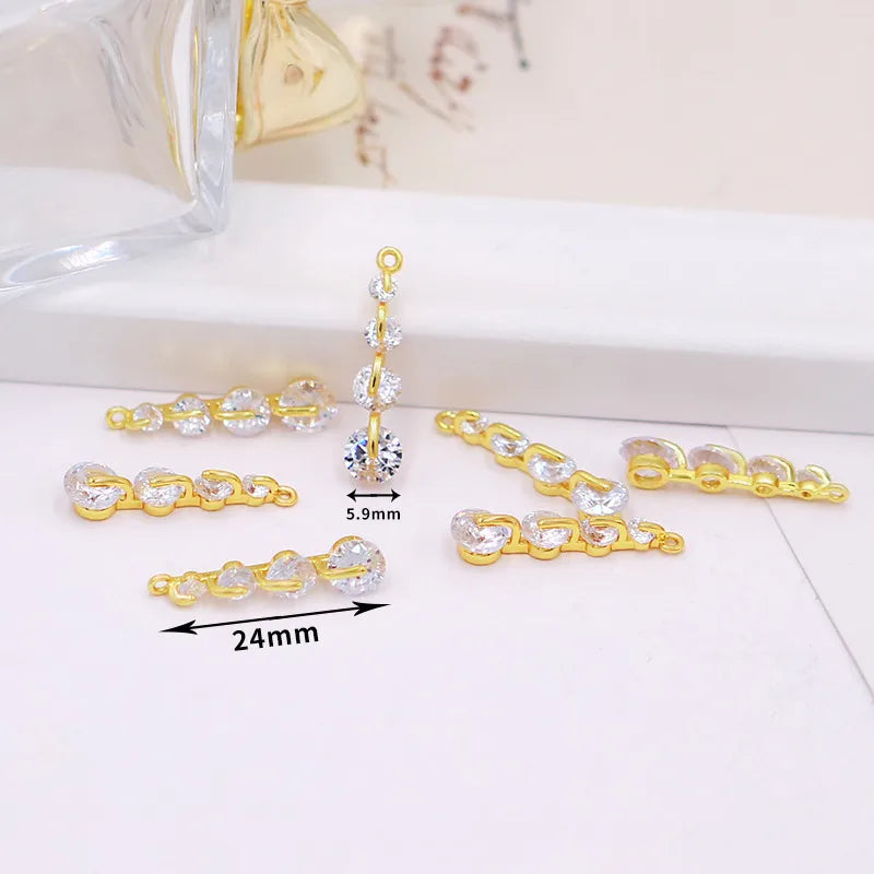 1 Piece Copper Zircon Flower Bow Knot Pendant