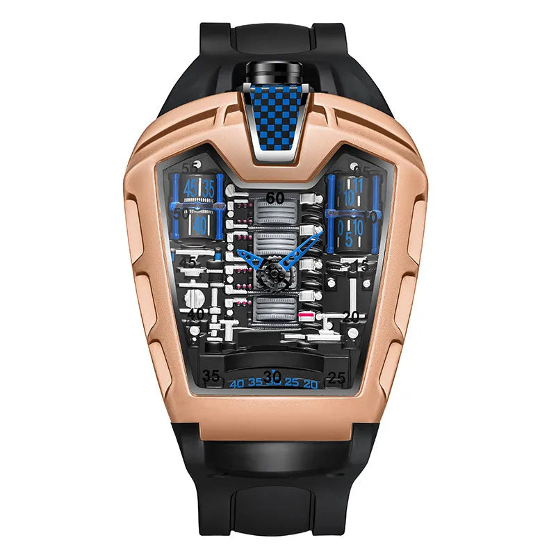 Sports Solid Color Single Folding Buckle Quartz Watch Men's Watches