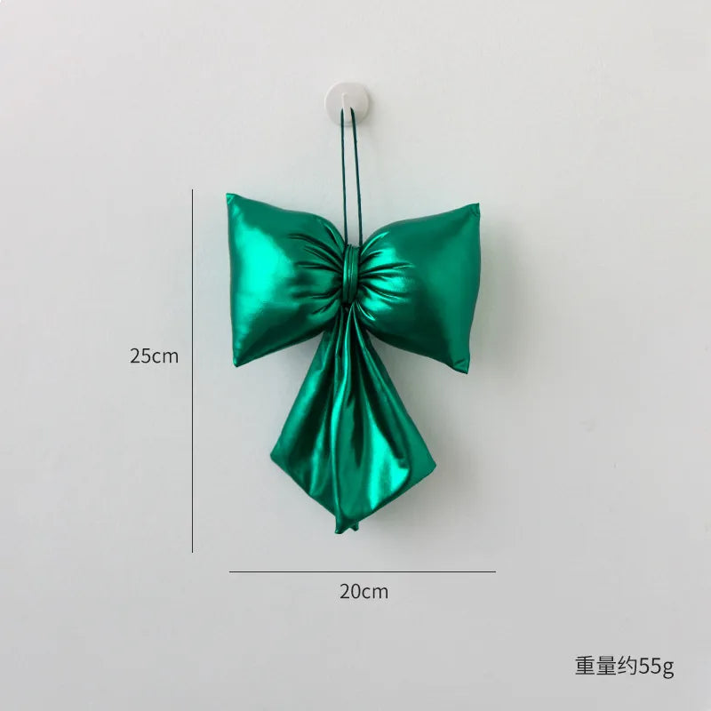 Nuchi Christmas Decorative Bowknot Christmas Tree Hanging Ornament Festive Scene Arrangement European Style Simple Design