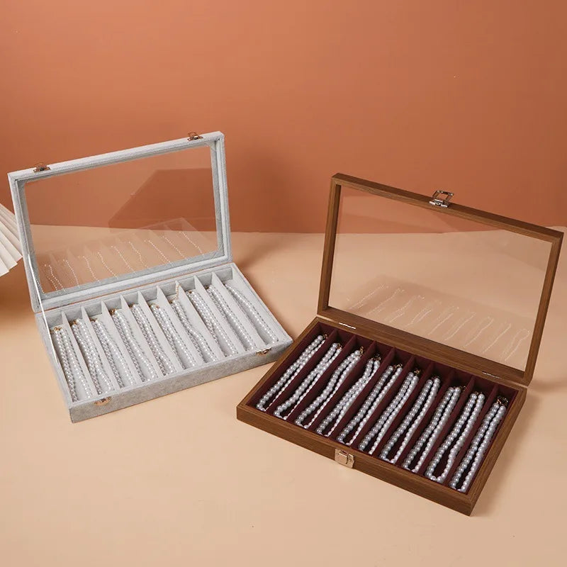 Large Capacity Dustproof Necklace Storage Box Snake Bone Chain Jewelry Display Case Hand Bracelet Earring Organizer Box
