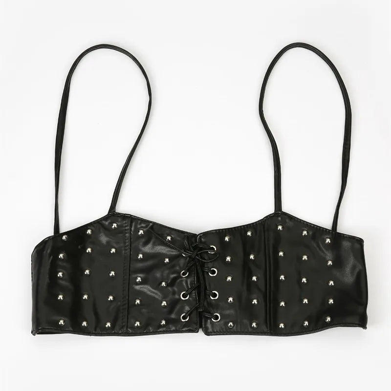 elegant solid color pu leather  women's corset belts 1 piece