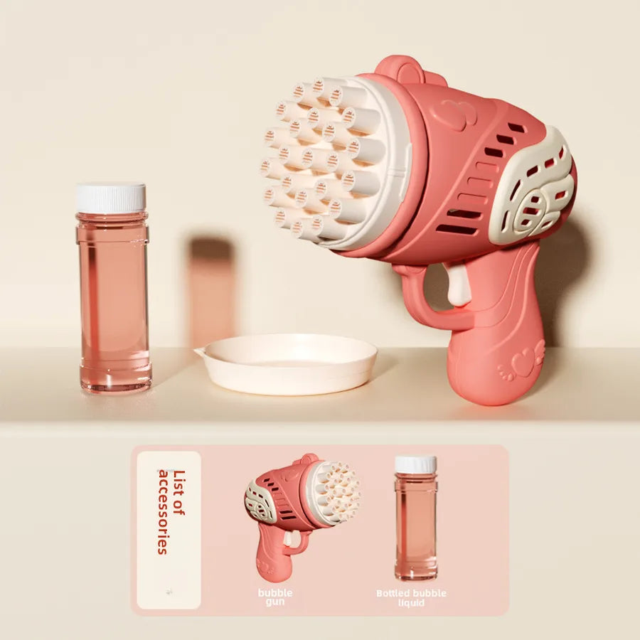 Shake the same 69-hole electric bubble machine children's toys handheld Gatling rocket launcher 32-hole bubble gun wholesale