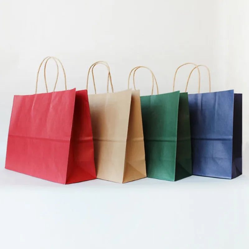 simple style solid color paper holiday gift bags