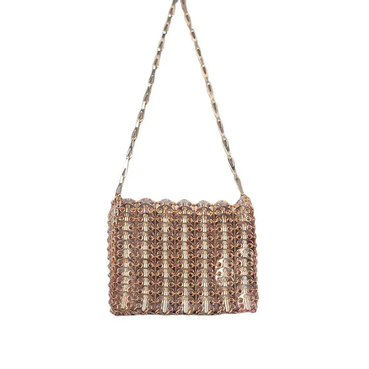 Women's Small Arylic Solid Color Streetwear Sequins Square Open Crossbody Bag