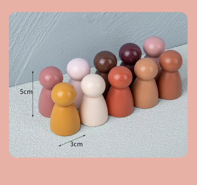 Wooden Rainbow Arch Bridge Semi-Circular Building Blocks Rainbow Display Piece Curved Board Colorful Shape Rainbow Man Stacking Toy