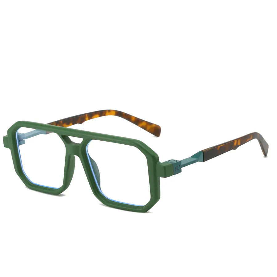 retro color block pc square full frame men's sunglasses