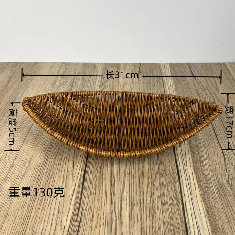 Simple Style Solid Color Imitation Rattan Storage Basket
