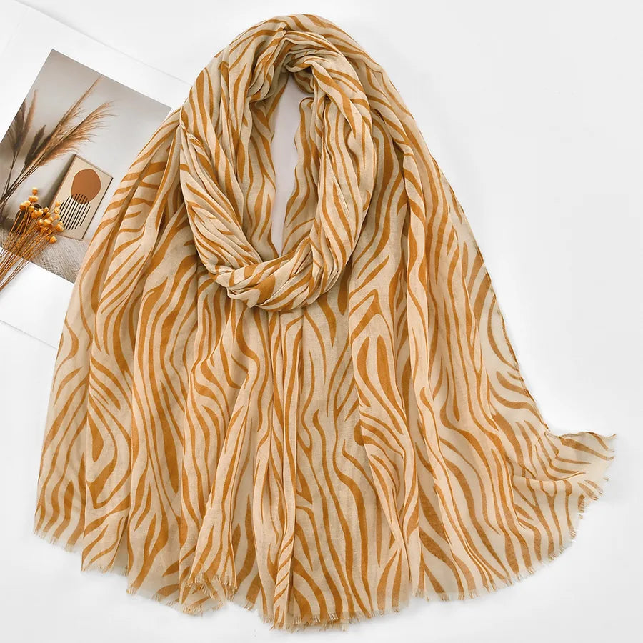 Women's Vintage Style Lady Printing Polyester Silk Scarf