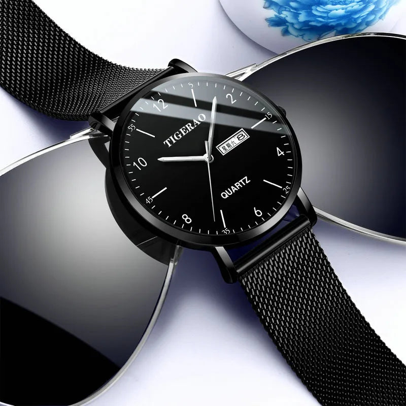 korean style geometric jewelry buckle quartz men's watches
