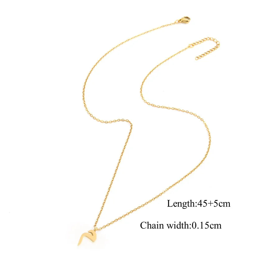Wholesale Jewelry Casual Simple Style Arabic Letters 201 Stainless Steel 304 Stainless Steel cable chain Pendant Necklace