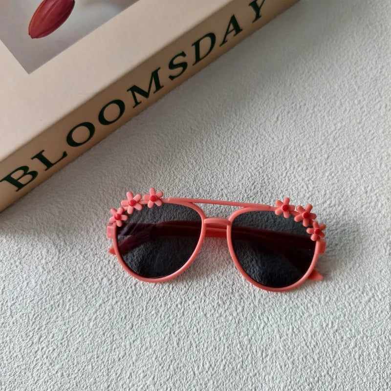 Sweet Simple Style Round UV400 Protection Resin Special-Shaped Mirror Full Frame Kids Sunglasses
