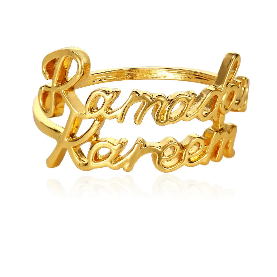 Middle East Festival Auspicious Alloy Letter Napkin Ring Napkin Ring Western Restaurant Napkin Buckle Hotel Wedding Decoration