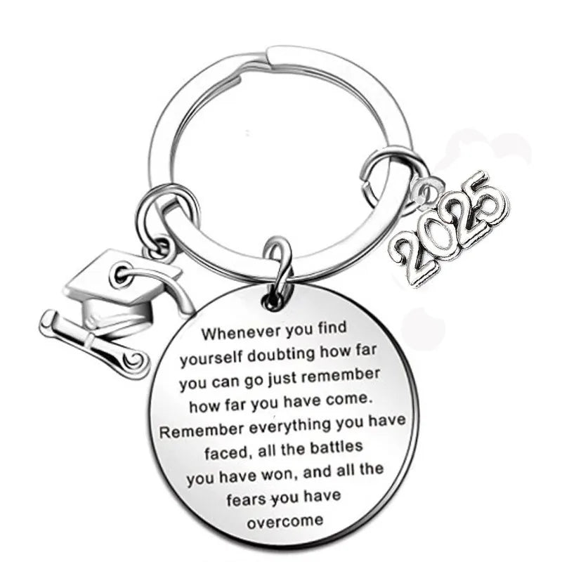graduation gift stainless steel letter keychain jewelry