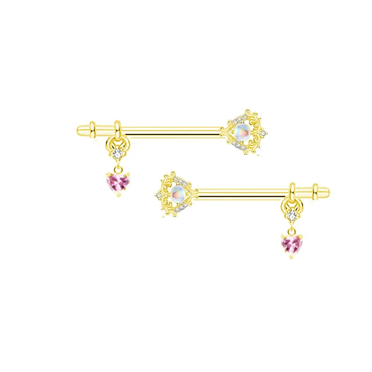 cute sexy animal heart shape stainless steel alloy copper asymmetrical plating inlay zircon 14k gold plated 18k gold plated silver plated cartilage earrings belly ring nose ring