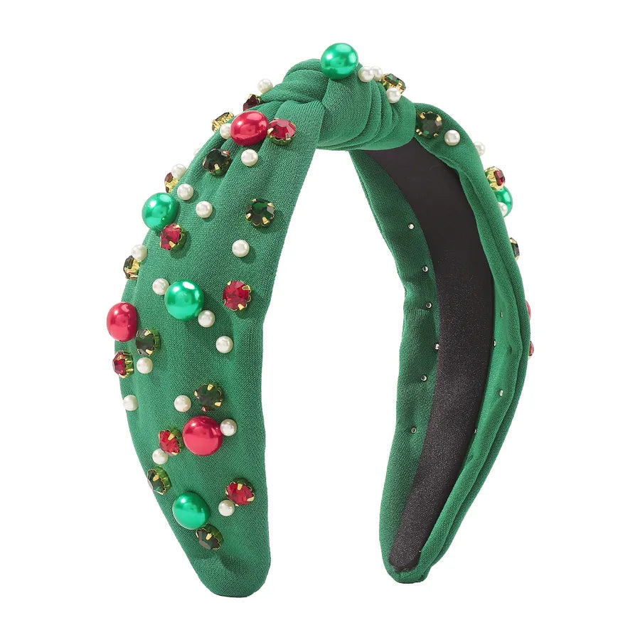 Christmas Modern Style Simple Style Classic Style Women's Geometric Imitation Pearl Rhinestone Hair Band