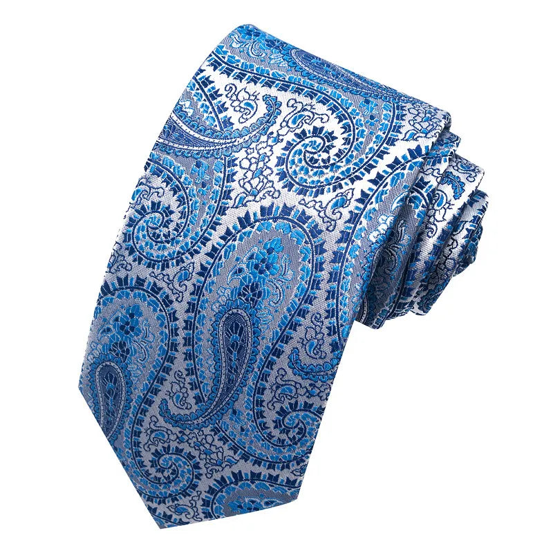 business formal solid color cashew nuts flower polyester yarn men's tie