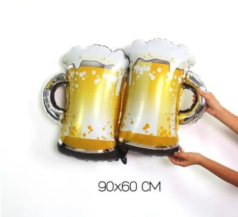 cute exaggerated romantic beer wine glass wine bottle aluminum film party birthday festival balloons