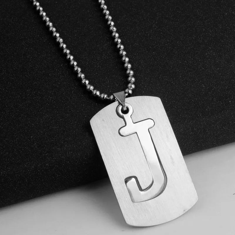 Hip-Hop Simple Style Letter 304 Stainless Steel Hollow Out Men's Pendant Necklace