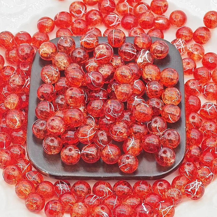 50 PCS/Package Glass Color Block Beads