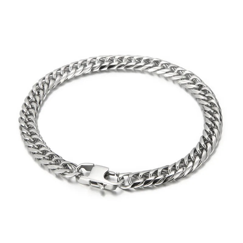 1 piece hip-hop solid color titanium steel plating 18k gold plated men's bracelets