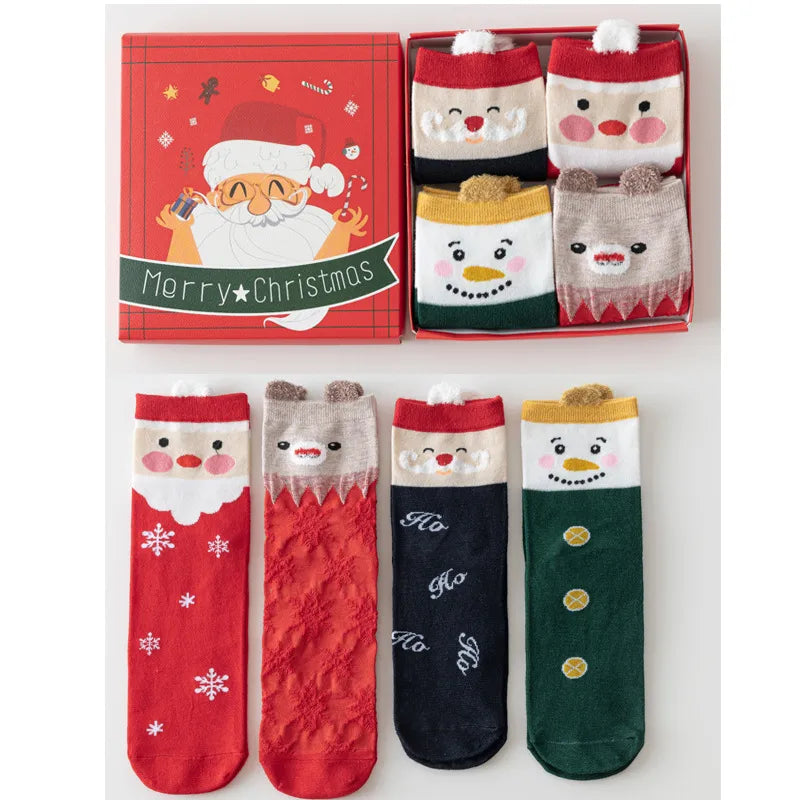 Christmas Simple Style Classic Style Women's Color Block Cotton Ankle Socks 1 Set