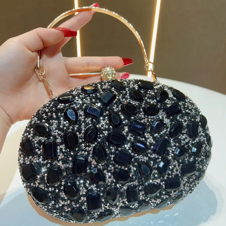 Fashionable Diamond Embedded Evening Bag Women's Clutch Shoulder Crossbody Bag Elegant Dinner Party Handbag Stylish Wallet