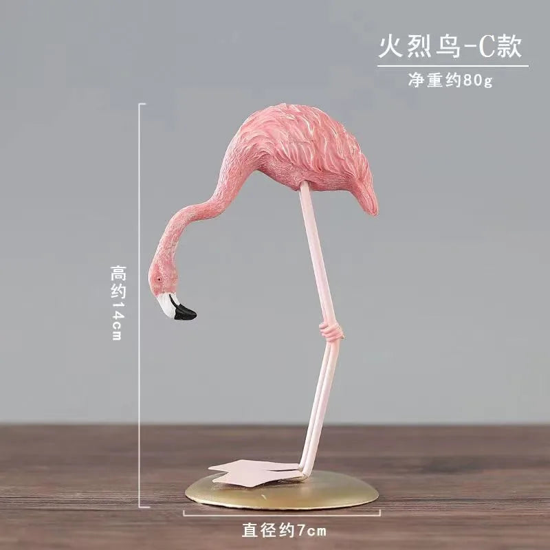 Creative  Flamingo Ornaments Home Living Room Bedroom Girl Room Decoration Props Resin Crafts