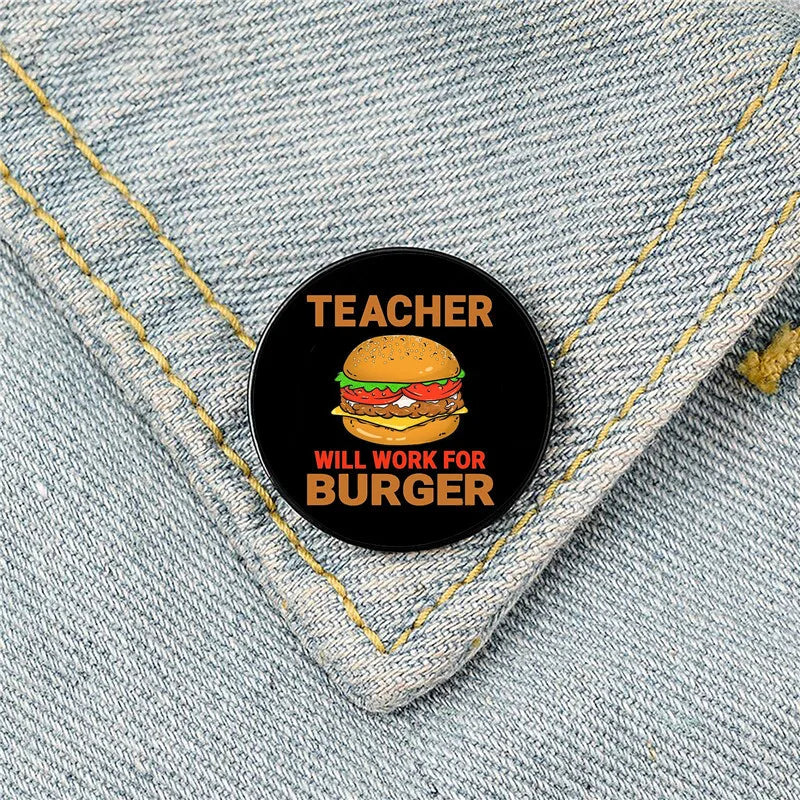Modern Style Pin Letter Metal Printing Unisex Brooches