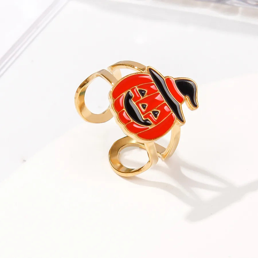 Stainless Steel Halloween Christmas Ring Fashion Universal Design Open Monster Ring Jewelry Cartoon Figures Pattern
