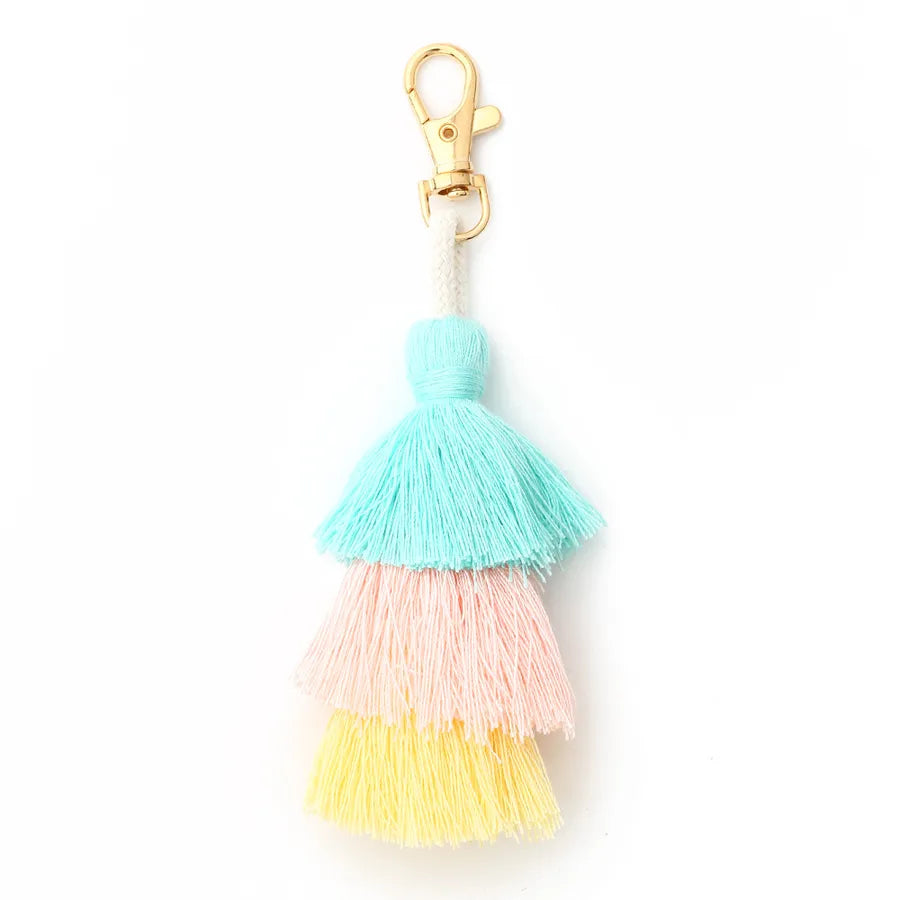 Vacation Simple Style Multicolor Alloy Cloth Keychain