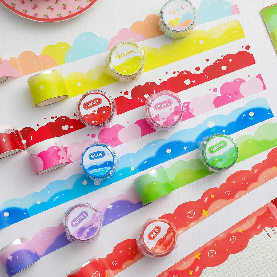 ins korean cartoon cute cloud tape girl hand account diy decorative stickers paper adhesive tape student and paper adhesive tape
