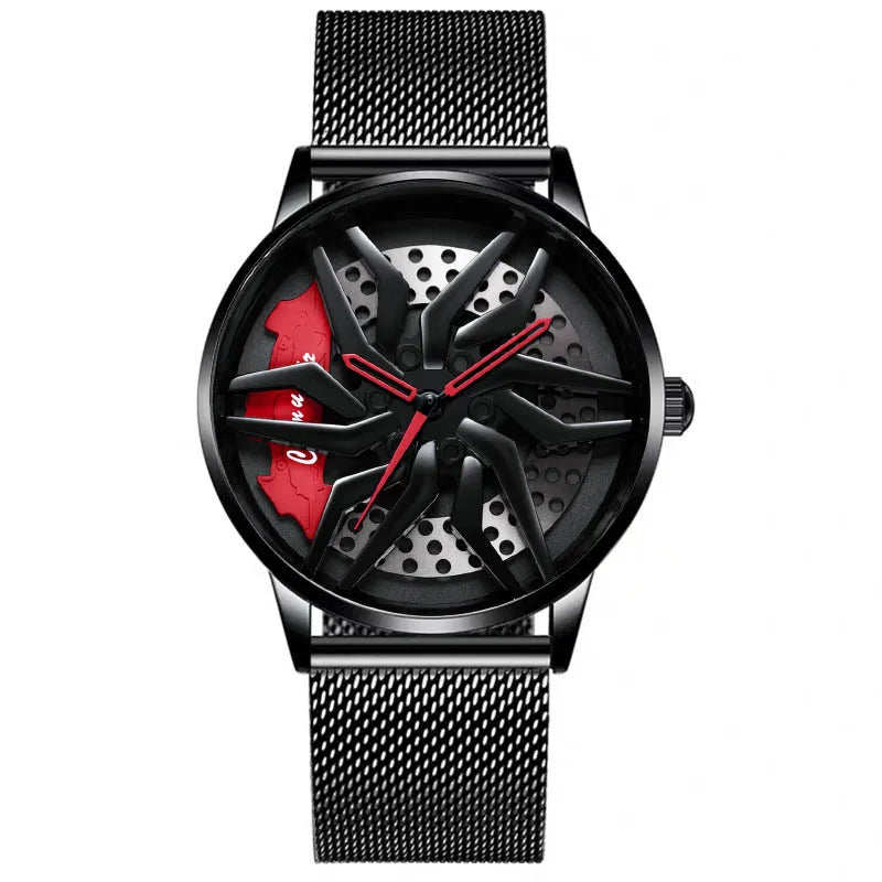 casual geometric single folding buckle quartz men's watches